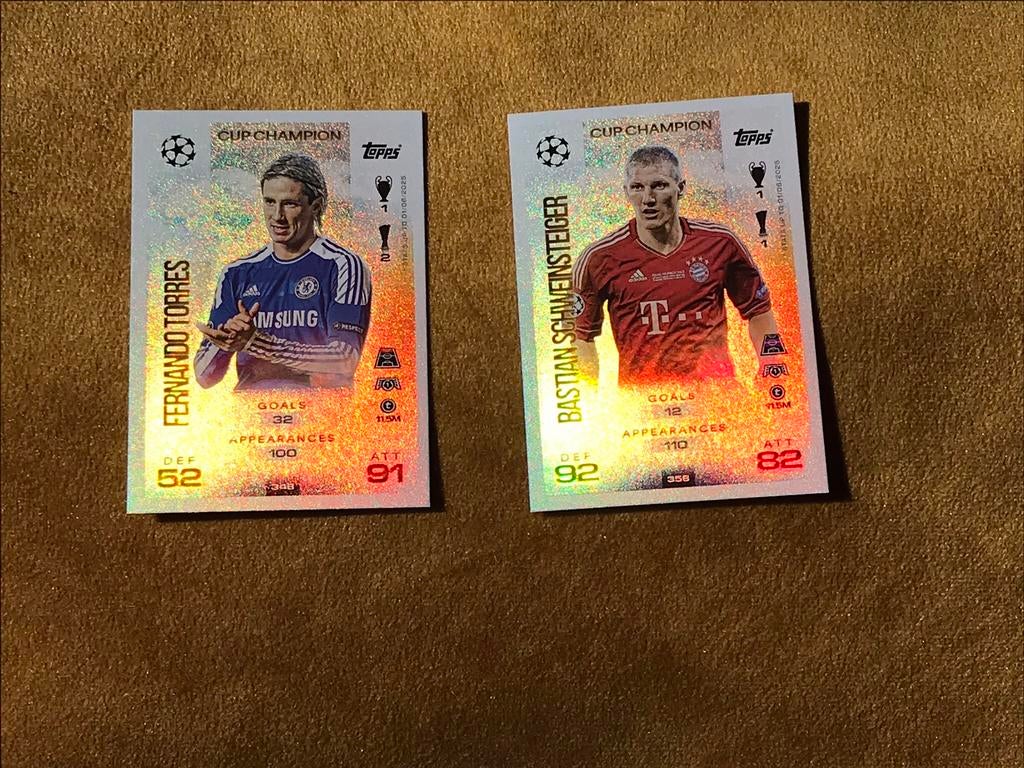 Voetbalkaarten match attax Schweinsteiger Torres, Ophalen of Verzenden, Nieuw, Plaatje