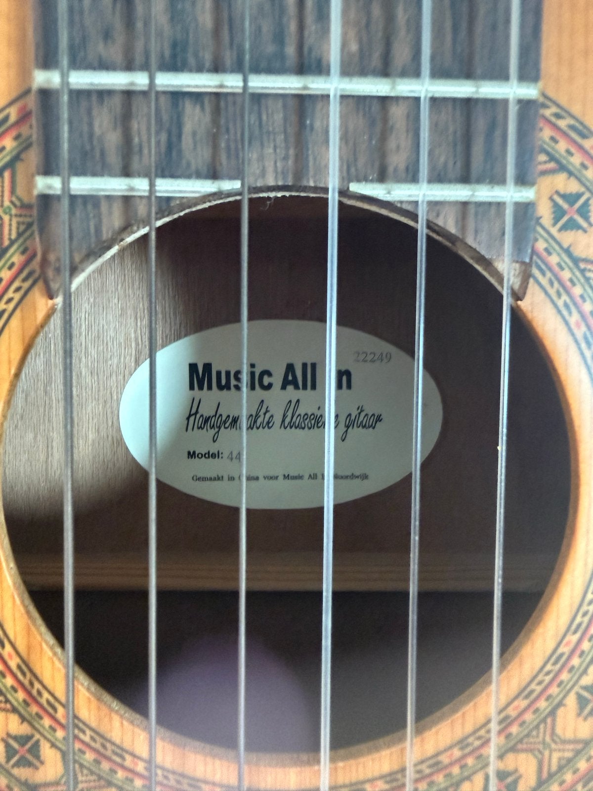 Music All In Klassieke Gitaar - hand made classic guitar, Ophalen, Gebruikt, Klassieke of Spaanse gitaar, Met koffer
