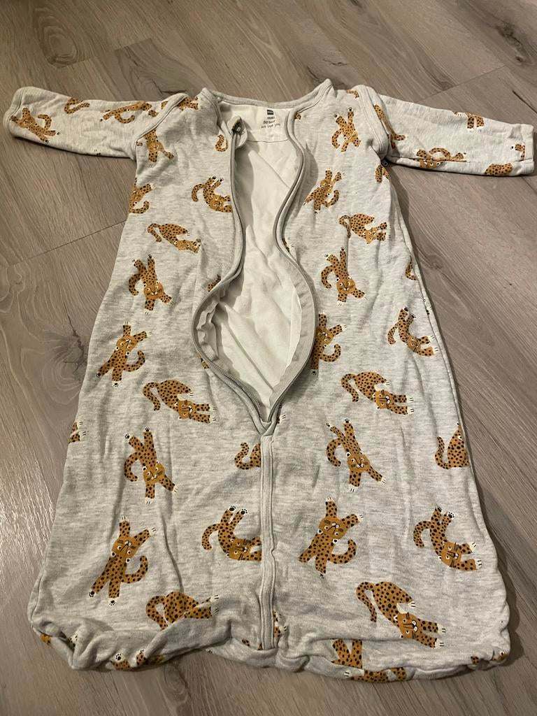 Hema slaapzak maat 68-80 met pantertjes en afritsbare mouwen, Kinderen en Baby's, Ophalen of Verzenden, Gebruikt, 70 tot 85 cm