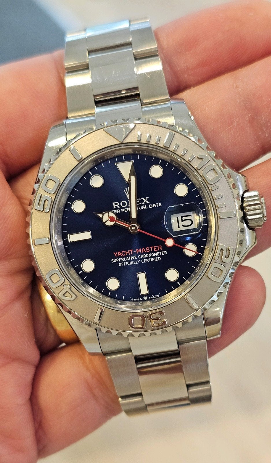 Rolex yacht master 2023, Staal, Polshorloge, Ophalen of Verzenden, Zo goed als nieuw