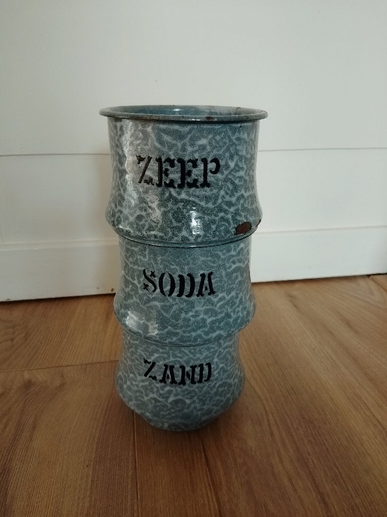 Zand Zeep Soda gewolkt emaille, Ophalen of Verzenden