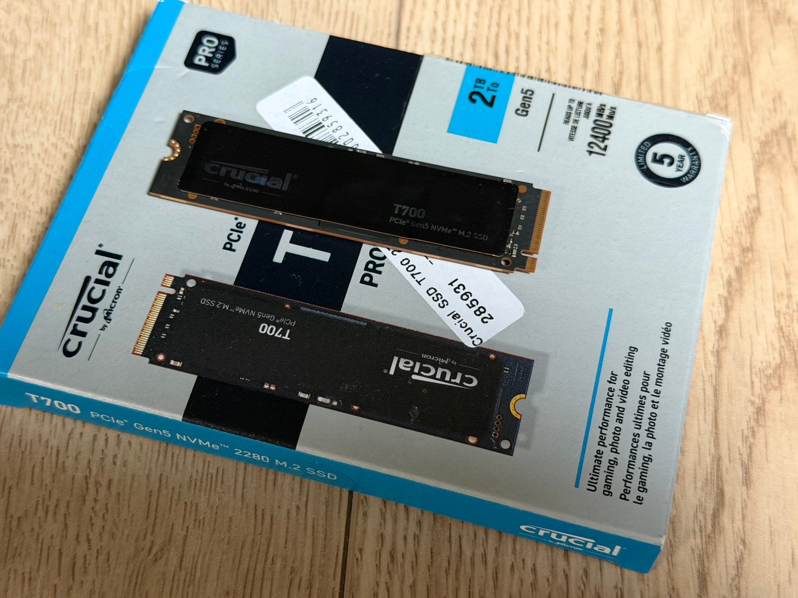 Crucial T700 2TB M.2 SSD, Computers en Software, Harde schijven, Nieuw, Desktop, Intern, SSD, Overige aansluitingen, Ophalen of Verzenden