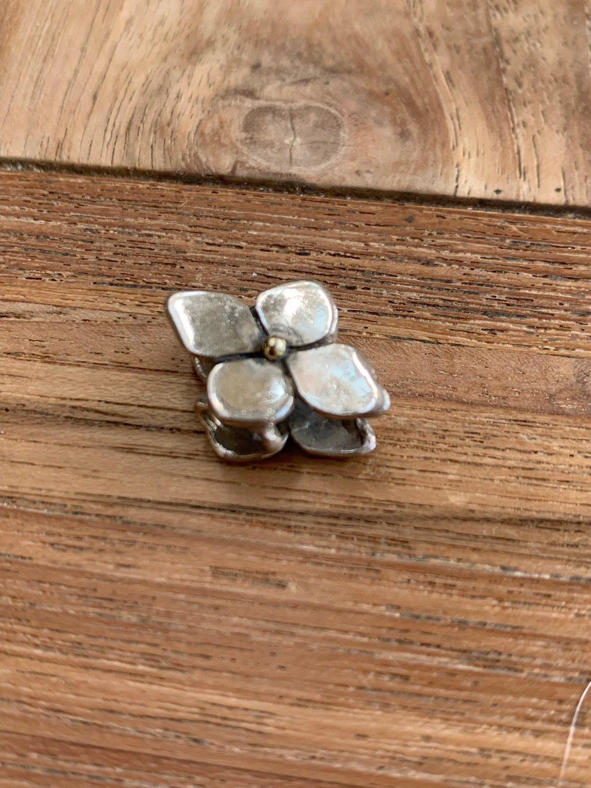 Trollbeads Klimhortensia zilver met gouden knopje, Sieraden, Tassen en Uiterlijk, Ophalen of Verzenden, Gebruikt, Zilver, Trollbeads