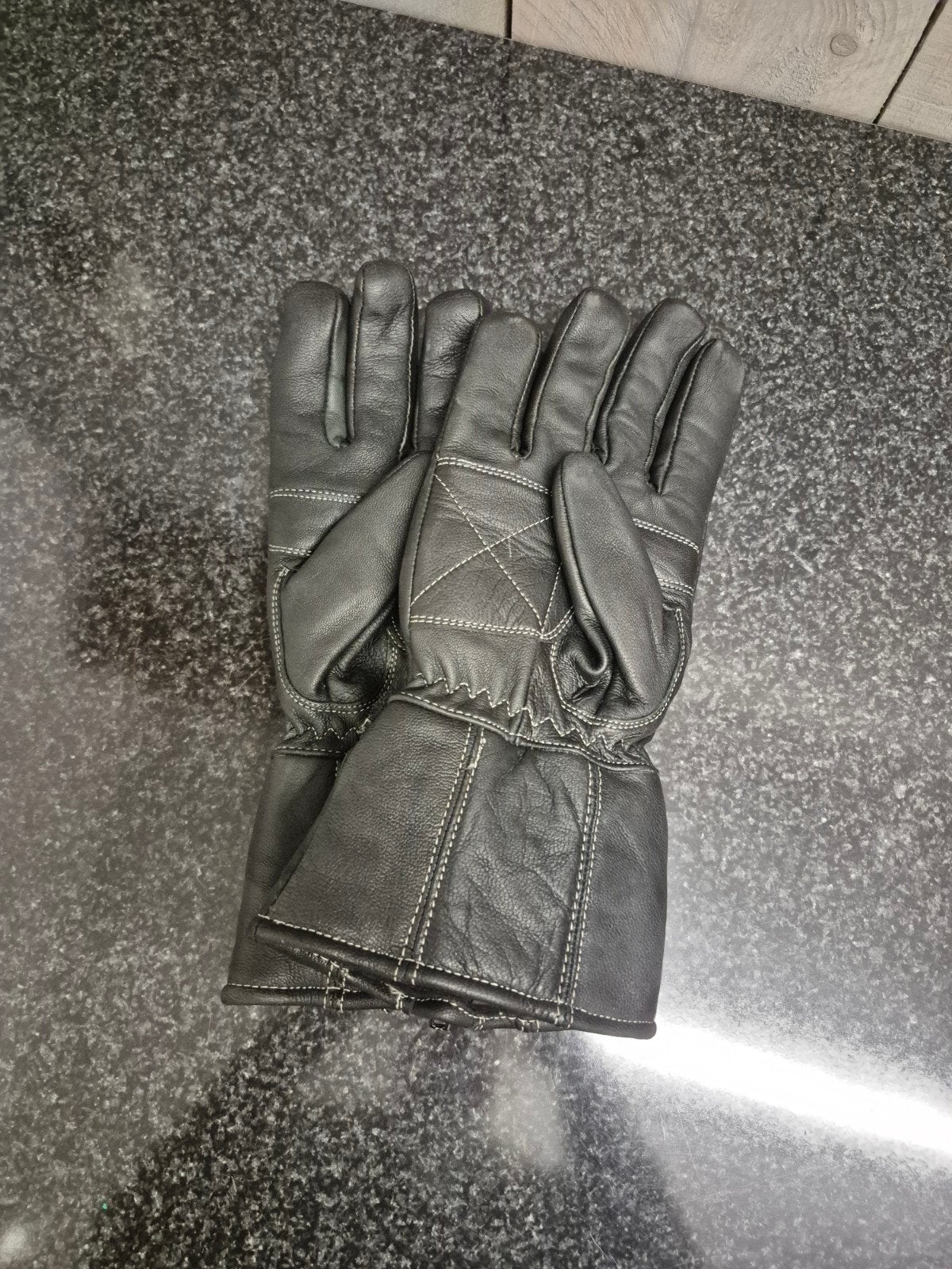 Zwarte leren motorhandschoenen met Thinsul maat Late 3M, Motoren, Ophalen of Verzenden, Handschoenen, Tweedehands, Heren