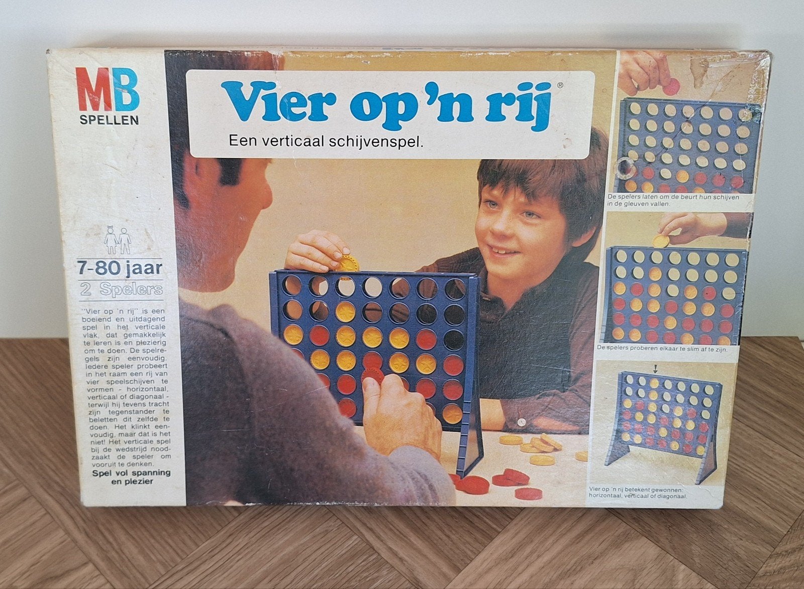 Klassieke vintage Vier op 'n Rij - spel van MB, Een of twee spelers, Ophalen of Verzenden, Gebruikt, MB