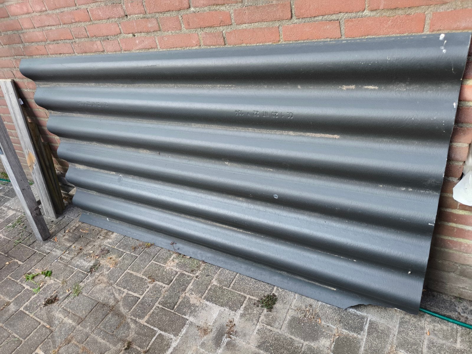 4 vezelcement platen, Overige materialen, Gebruikt, Zwart, 15 m² of meer