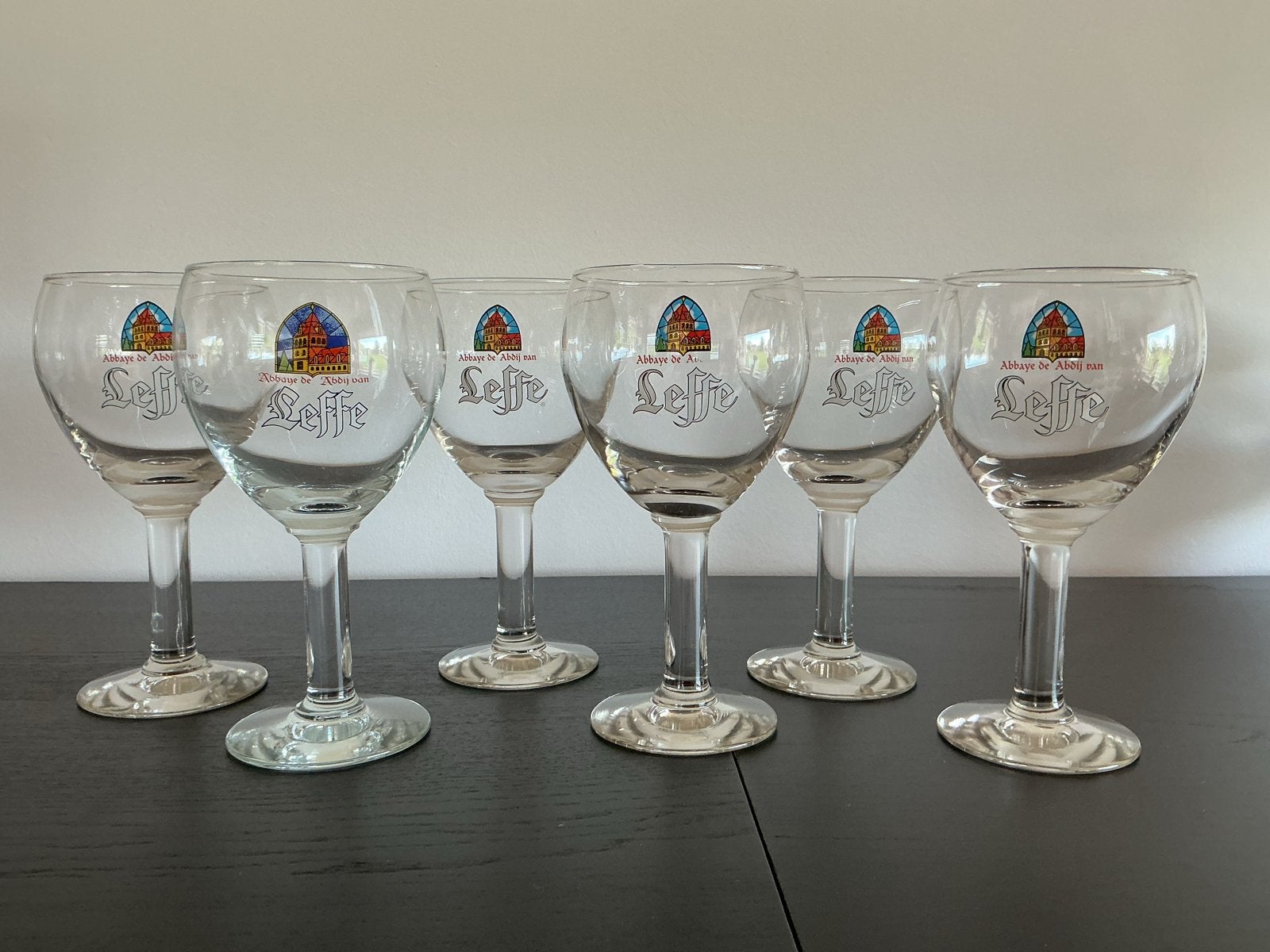 6 Leffe bierglazen, Verzamelen, Ophalen of Verzenden, Zo goed als nieuw, Glas of Glazen, Overige merken