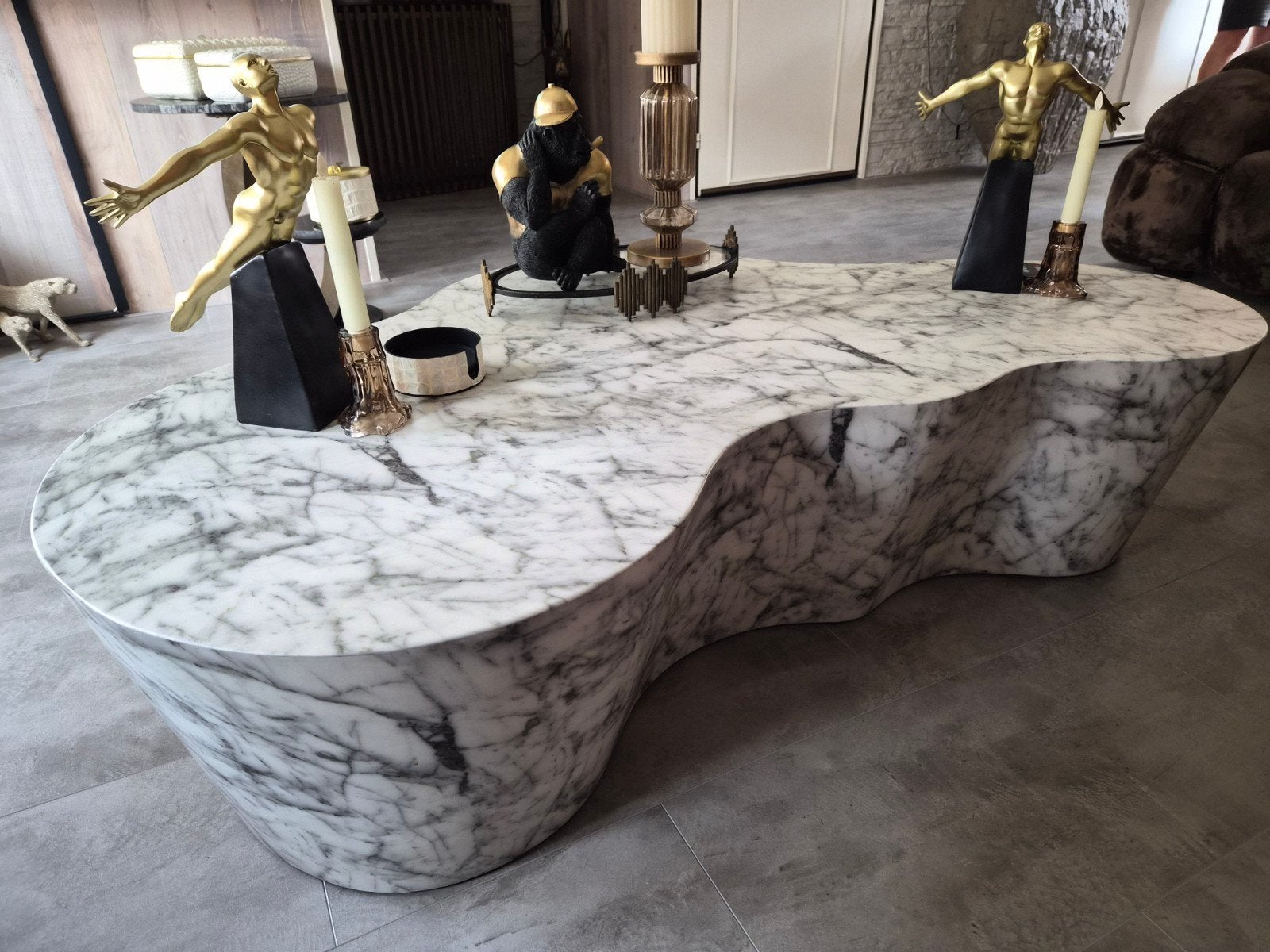 DAGTOPPER richmond Salontafel Rockyard faux wit marmer, Ophalen, Overige materialen, 50 tot 100 cm, Zo goed als nieuw