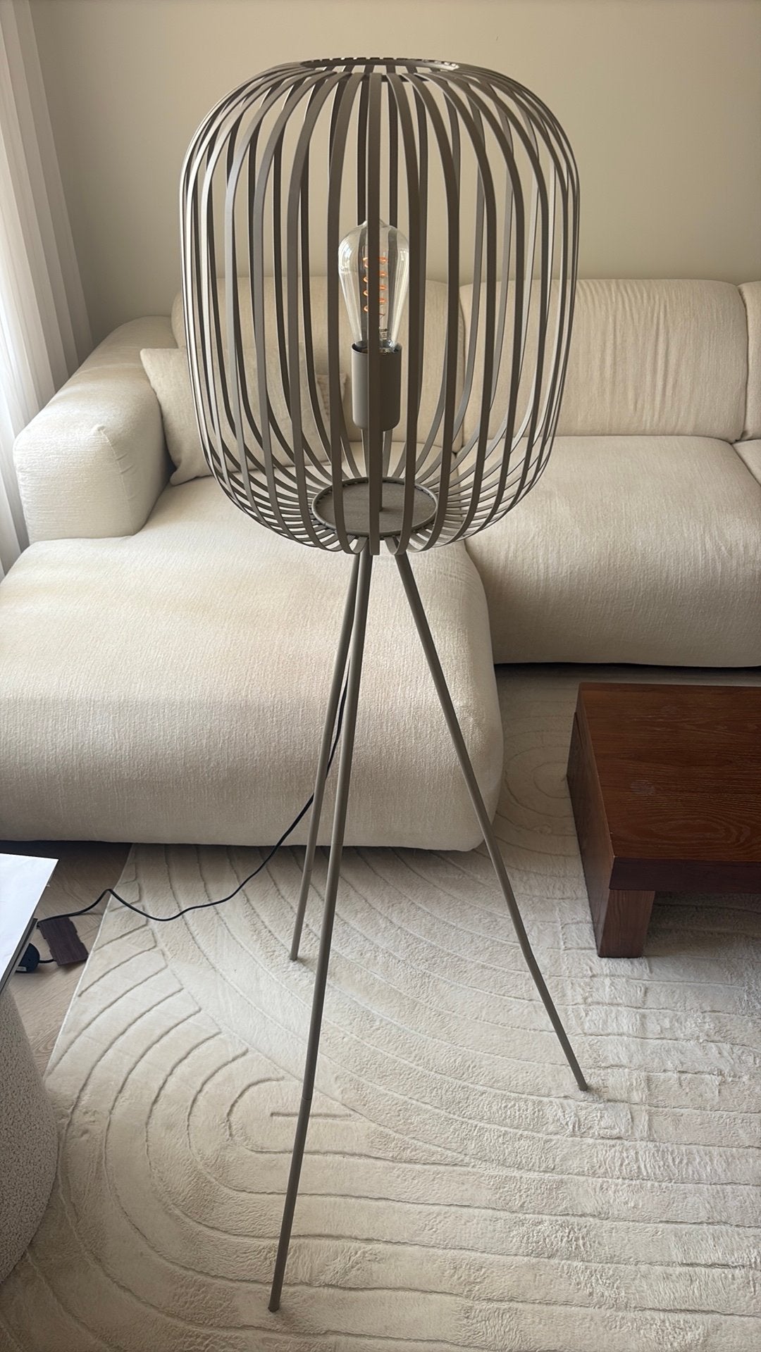 Staande lamp design japandi - beige, Ophalen of Verzenden, Zo goed als nieuw, 150 tot 200 cm