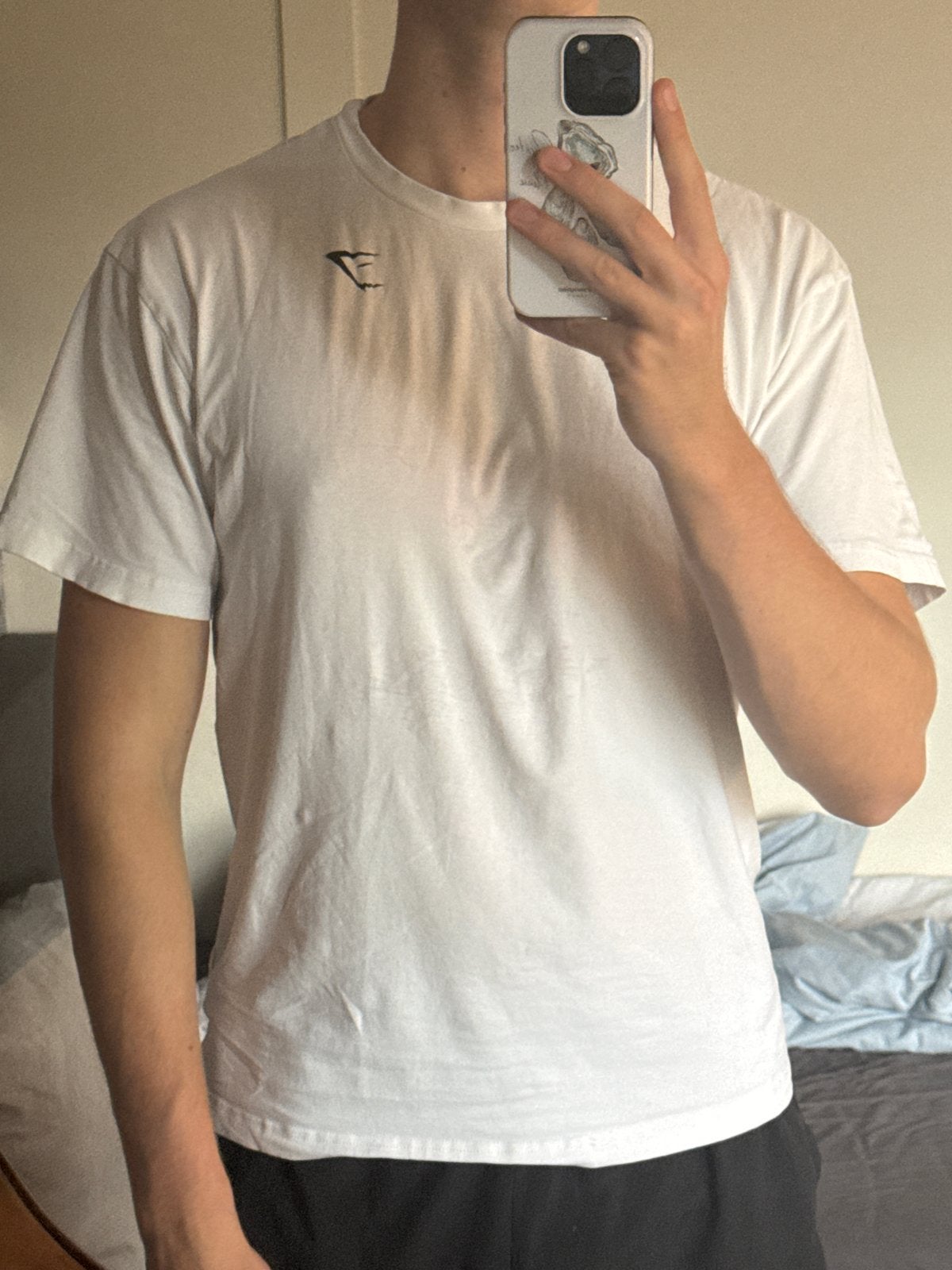 Wit Gymshark T-shirt overshized Maat S, Kleding | Heren, Verzenden, Zo goed als nieuw, Maat 46 (S) of kleiner, Wit