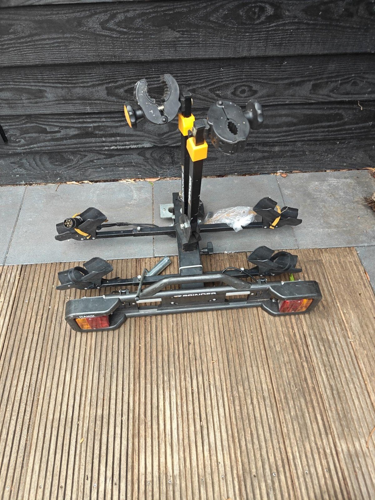 Spinder Hawk RH-2-FN fietsendrager voor 2 fietsen, Auto diversen, Fietsendragers, Ophalen, 2 fietsen, Gebruikt, Trekhaakdrager