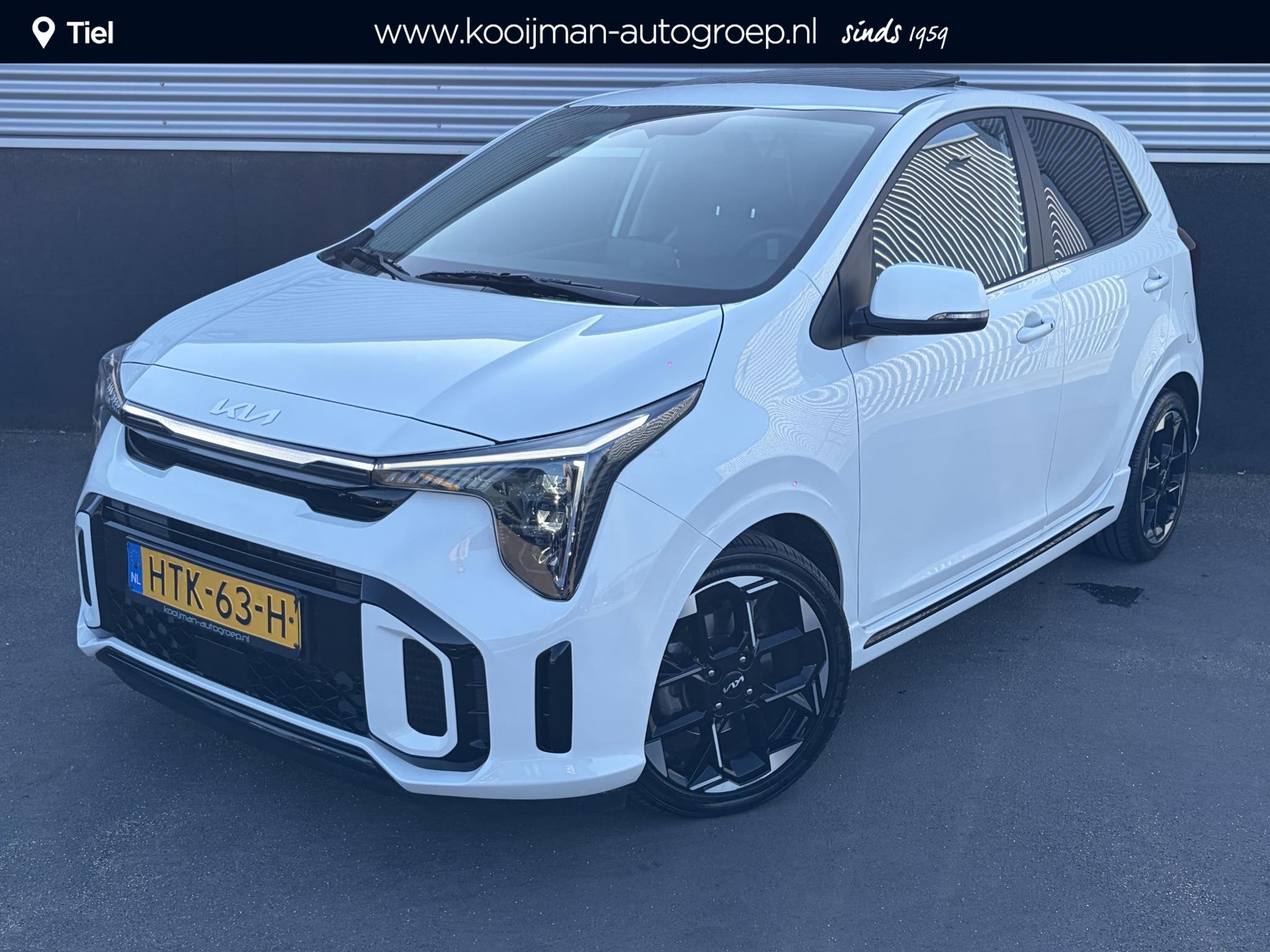 Kia Picanto 1.0 DPI GT-Line Schuif/kanteldak, Stoel- & Stuur, Voorwielaandrijving, Euro 6, 4 stoelen, Wit