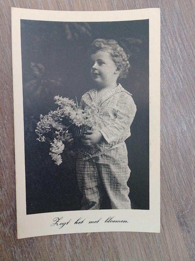 Nostalgische kinder ansichtkaart, zeer oud, Ophalen of Verzenden, Voor 1940, Zo goed als nieuw, Kind