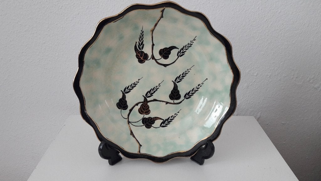 Aardewerk Bord van Flora Plateel Gouda decor: Simpla, Antiek en Kunst, Ophalen of Verzenden
