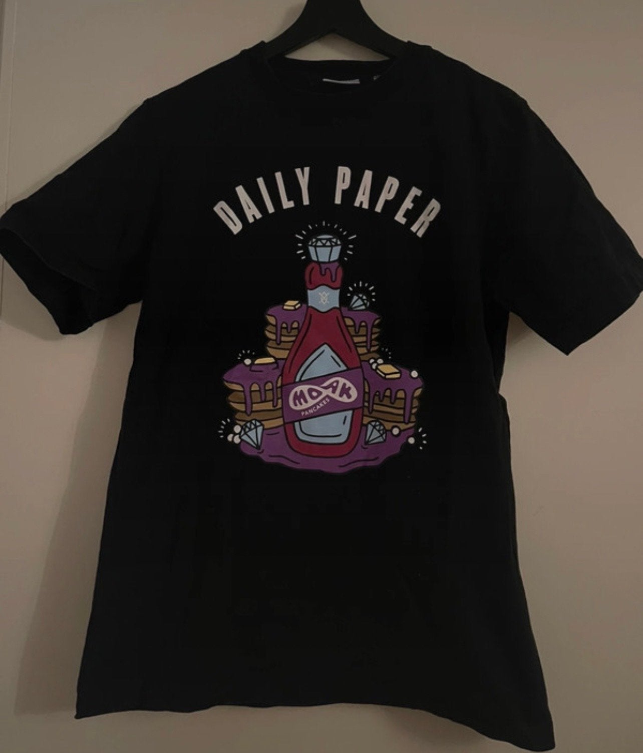 Daily Paper Moak Pancakes T-shirt Zwart, Kleding | Heren, T-shirts, Gedragen, Maat 46 (S) of kleiner, Zwart, Verzenden