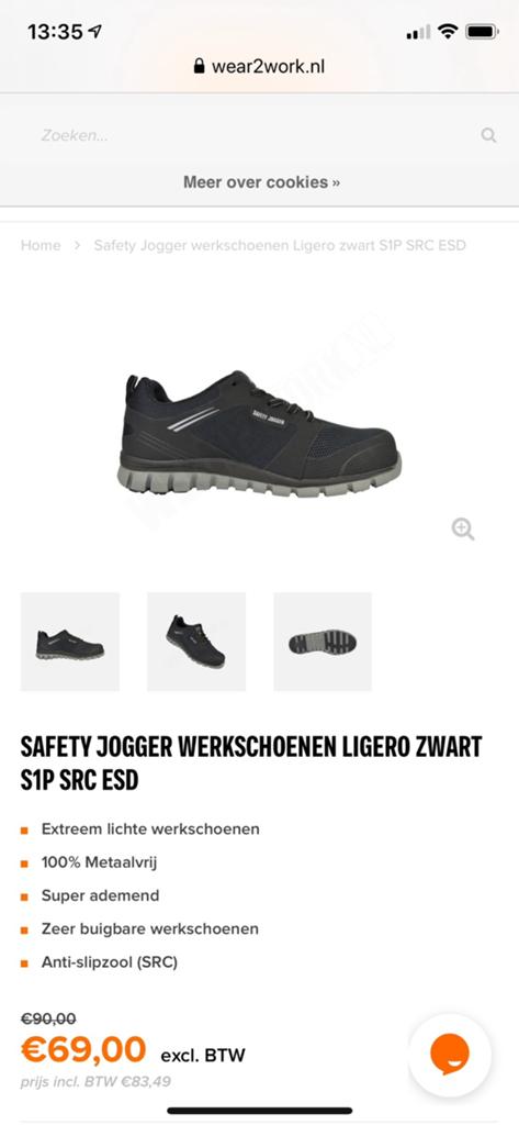 Safety jogger werkschoenen maat 36, Ophalen of Verzenden, Zo goed als nieuw