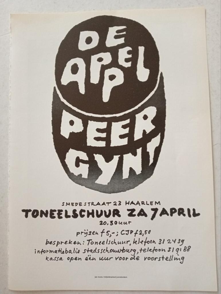 Jan Bons affiche ontwerp Jaren 70 De Appel Peer Gynt, Ophalen of Verzenden, Gebruikt, A1 t/m A3