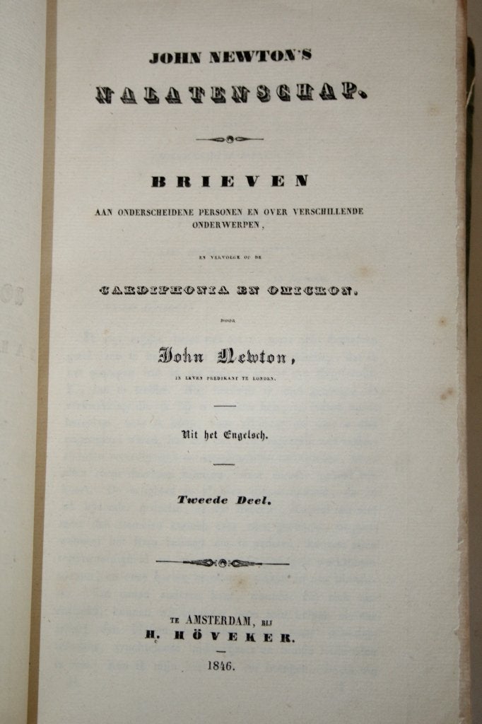 John Newton's nalatenschap. Brieven (1845/1846), Ophalen of Verzenden, Gelezen, Christendom | Protestants