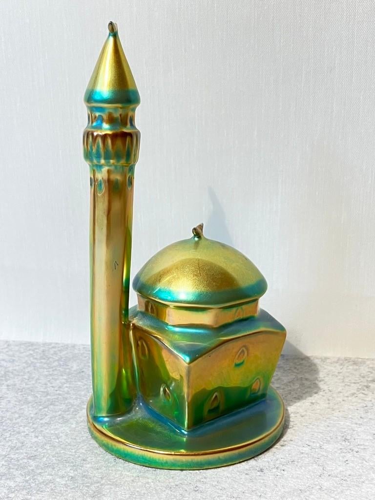 Zsolnay eosin minaret moskee jubileumstuk 150 jaar, 14 cm, Verzenden