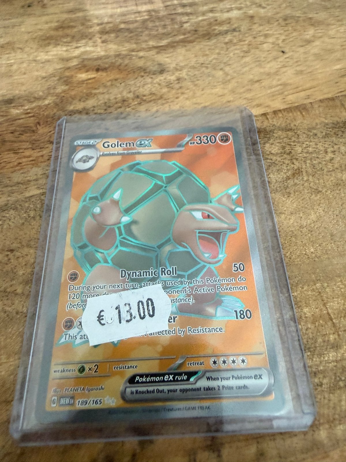 Pokémon Golem ex 189/165 Kaart, Ophalen of Verzenden, Zo goed als nieuw, Losse kaart