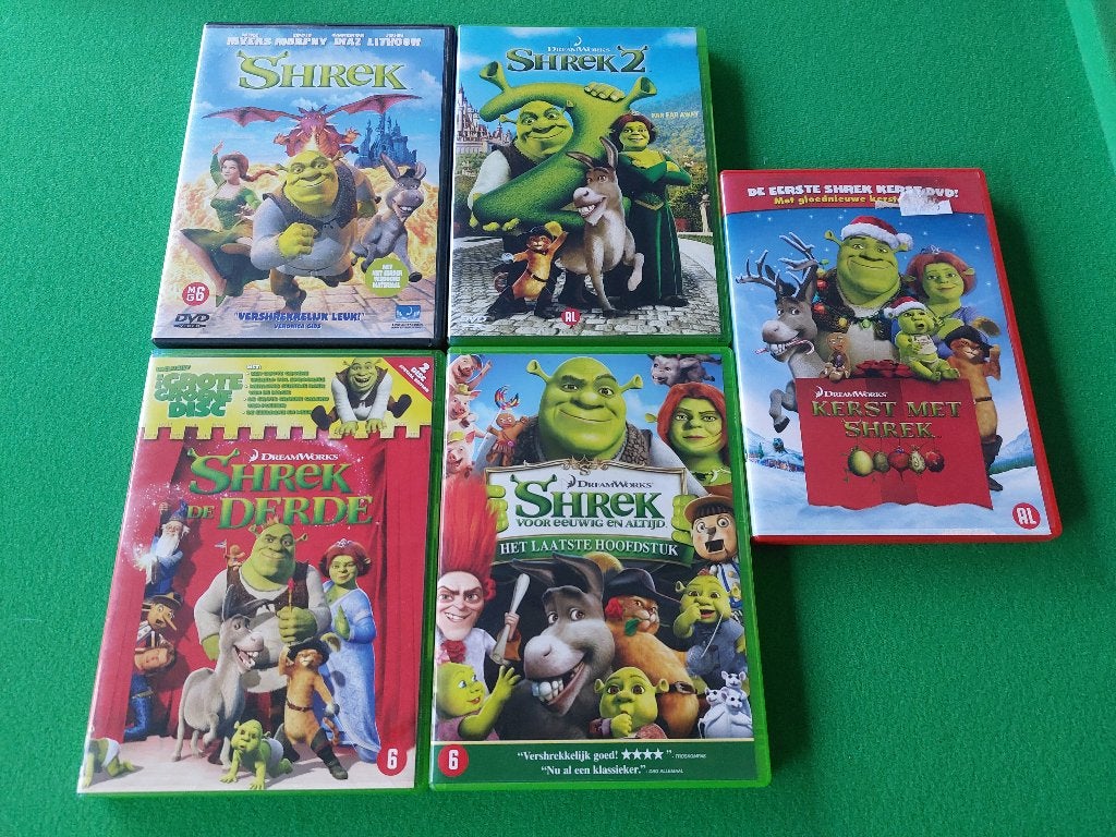 5x Shrek dvd's, Europees, Tekenfilm, Ophalen of Verzenden, Zo goed als nieuw