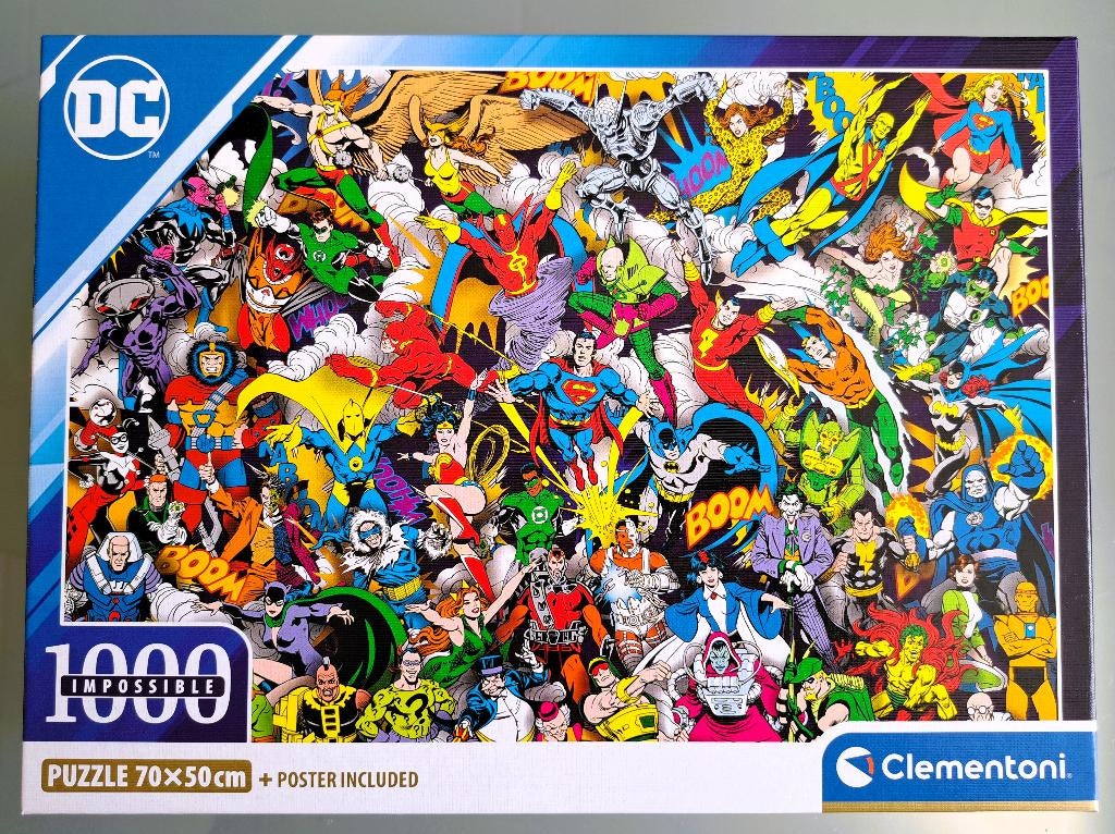 Clementoni Puzzel + Poster 1000 stukjes Impossible Comics, Ophalen, 500 t/m 1500 stukjes, Zo goed als nieuw, Legpuzzel