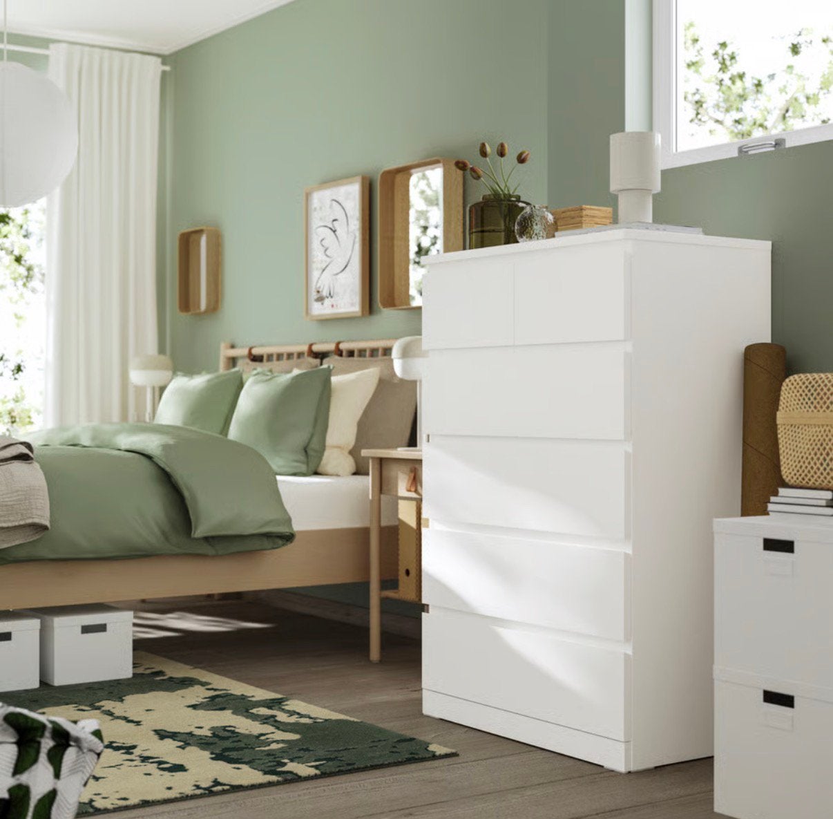 Ikea Malm ladekast, 6 lades, wit, 80x123cm, NIEUW in doos., Huis en Inrichting, Kasten | Ladekasten, Ophalen, 5 laden of meer