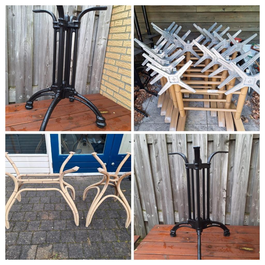 Diverse onderstellen voor terras- en tuintafels, Huis en Inrichting, Tafelonderdelen, Ophalen, Rond, Zo goed als nieuw, Overige materialen