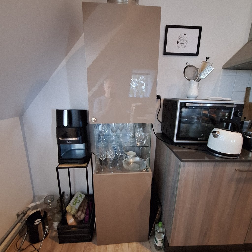 Keukenkast met vitrine, Ophalen, Met plank(en), Minder dan 50 cm, Zo goed als nieuw