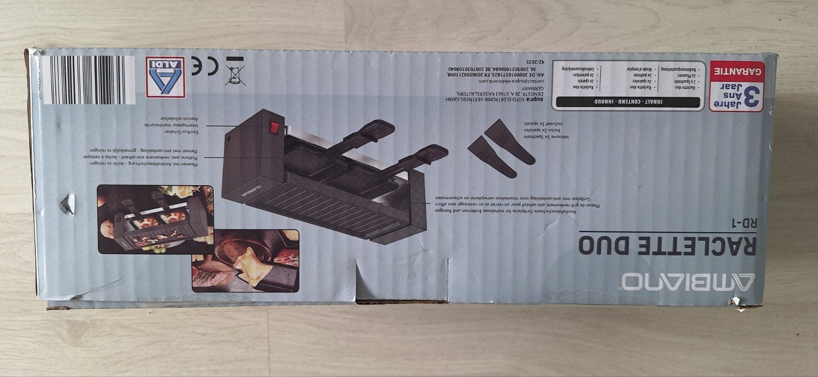 Ambiano Raclette Duo RD-1 - Nieuw in doos, Ophalen of Verzenden, Nieuw, Minder dan 4 personen