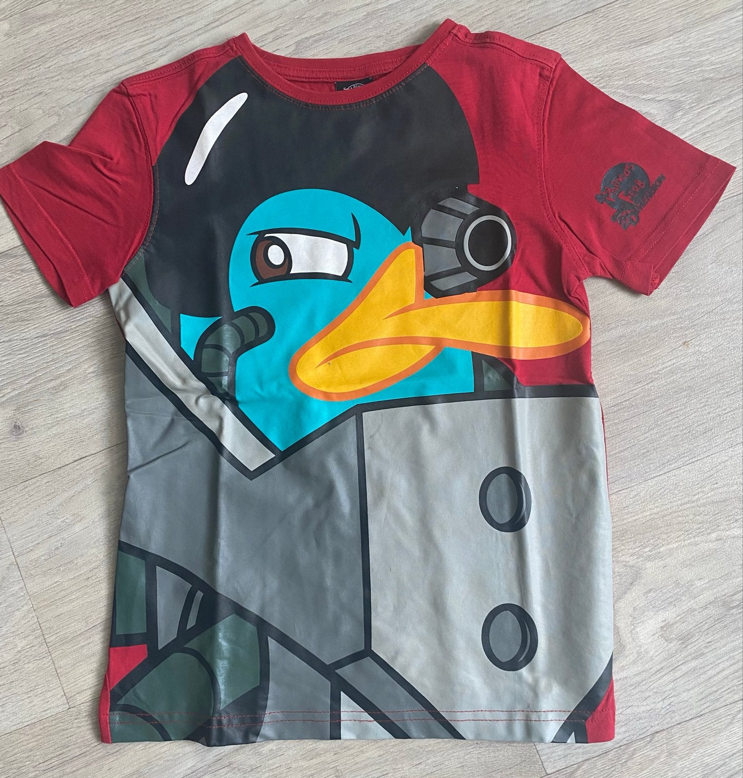 Phineas en Ferb T-shirt met Perry het vogelbekdier, Ophalen of Verzenden, Zo goed als nieuw, Jongen, Shirt of Longsleeve