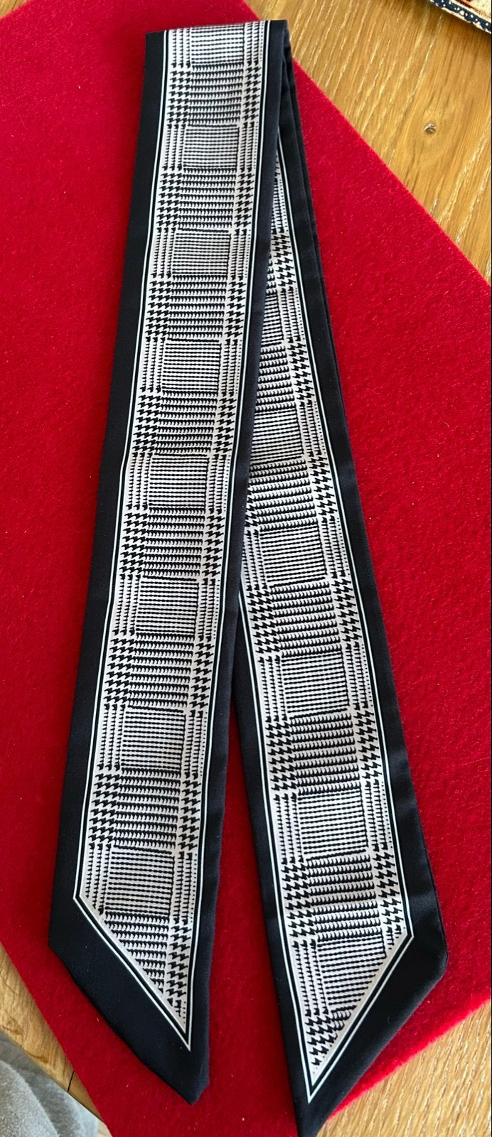 Twilly / Scarf  zwart-wit 85 cm, Ophalen of Verzenden, Nieuw