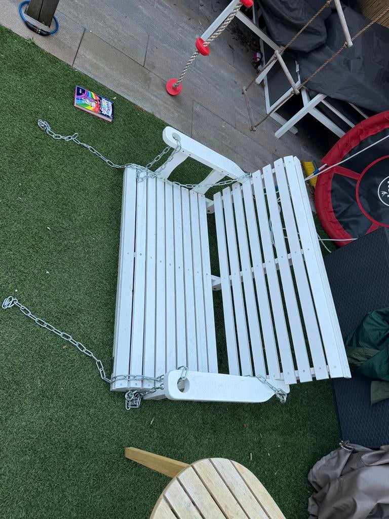 VEVOR Cederhouten Veranda Schommelbank - Wit, Tuin en Terras, Ophalen, Zo goed als nieuw, Hout, Schommelbank