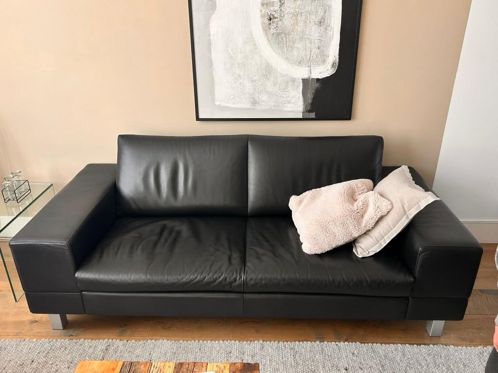 Mooie leren bank, Ophalen, Minder dan 75 cm, Tweepersoons, Leer