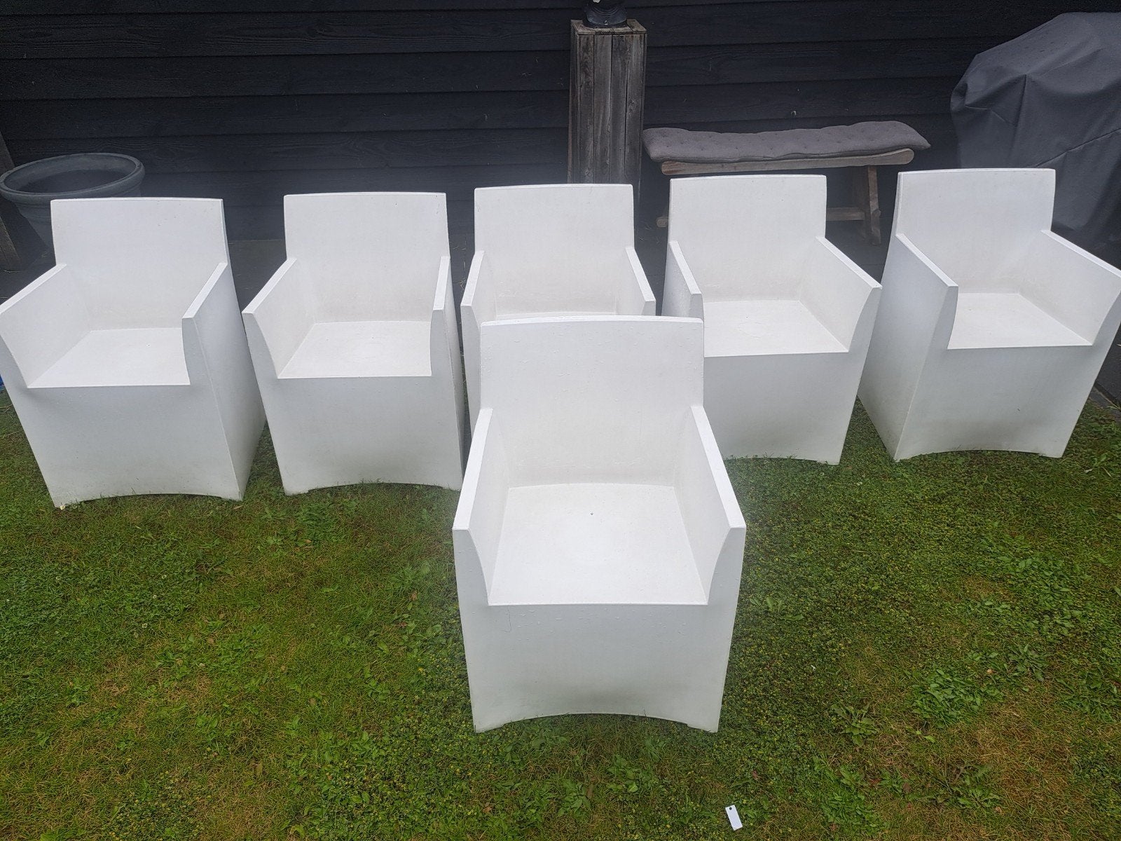 Haans lifestyle 6 witte design stoelen, Kunststof, Gebruikt, Wit, Vijf, Zes of meer stoelen
