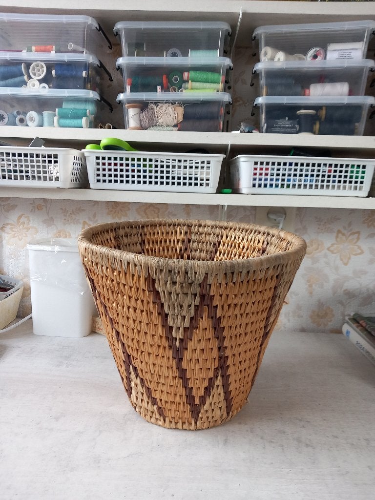 rieten prullebakje / mandje (jaren 60), Verzamelen, Retro, Ophalen of Verzenden, Overige typen
