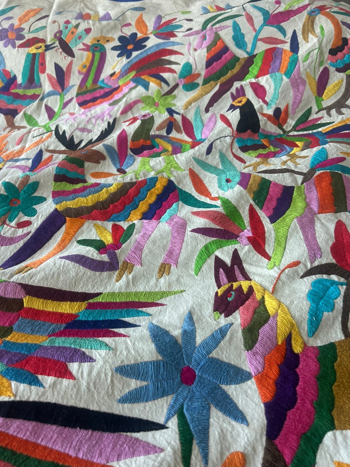 Wandkleed/bedsprei mexicaans Otomi Tenango geborduurd, Ophalen of Verzenden, Zo goed als nieuw