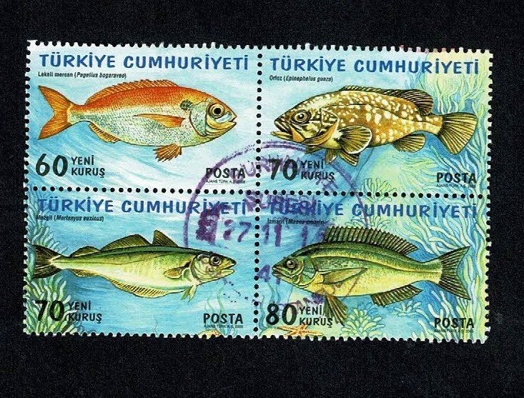 Vissen : Turkije - uit 2006, Ophalen of Verzenden, Gestempeld, Dier of Natuur