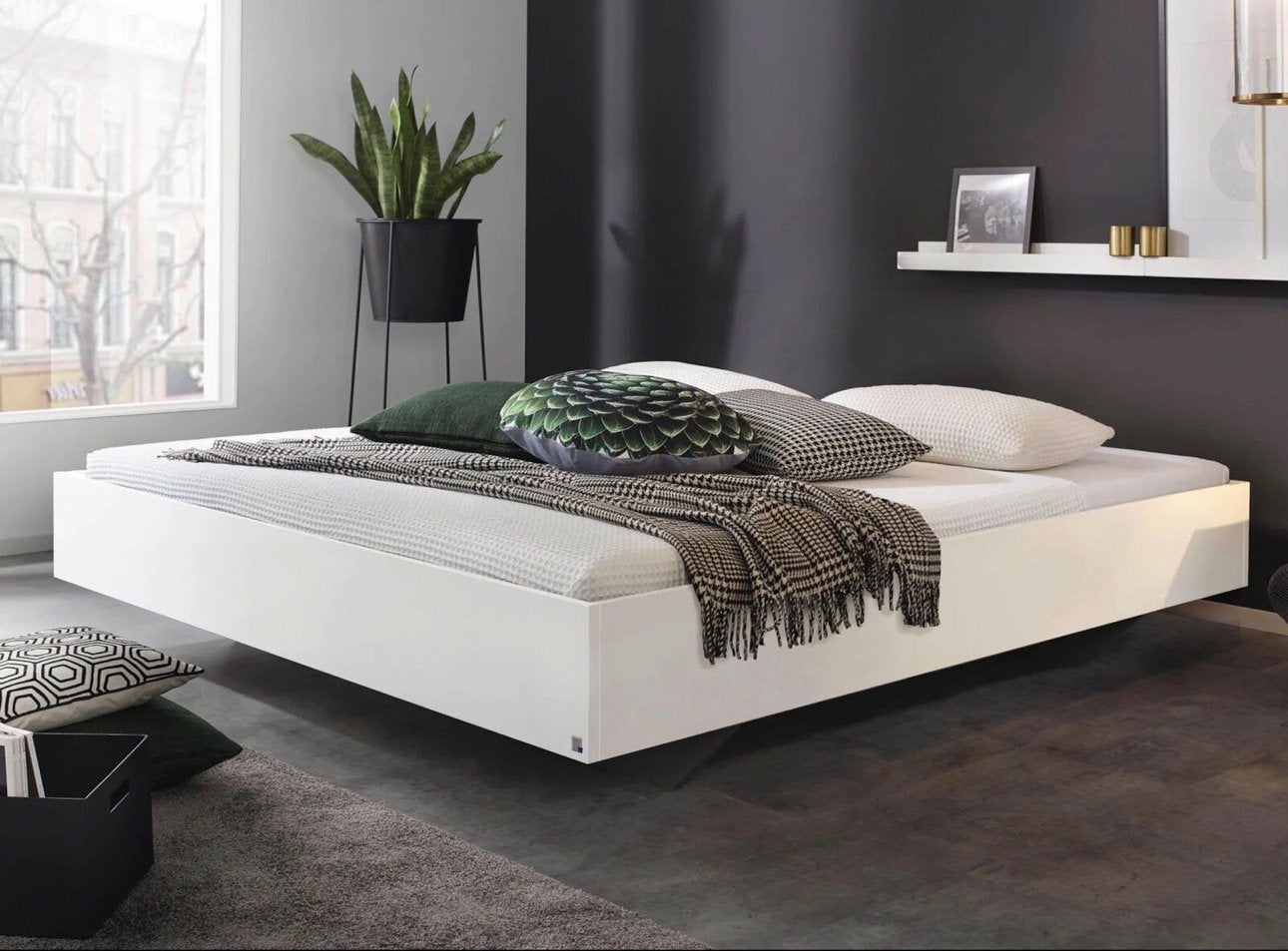 Bed IXANA 160x200 cm alpine wit - Gebruikt, Ophalen of Verzenden, Gebruikt