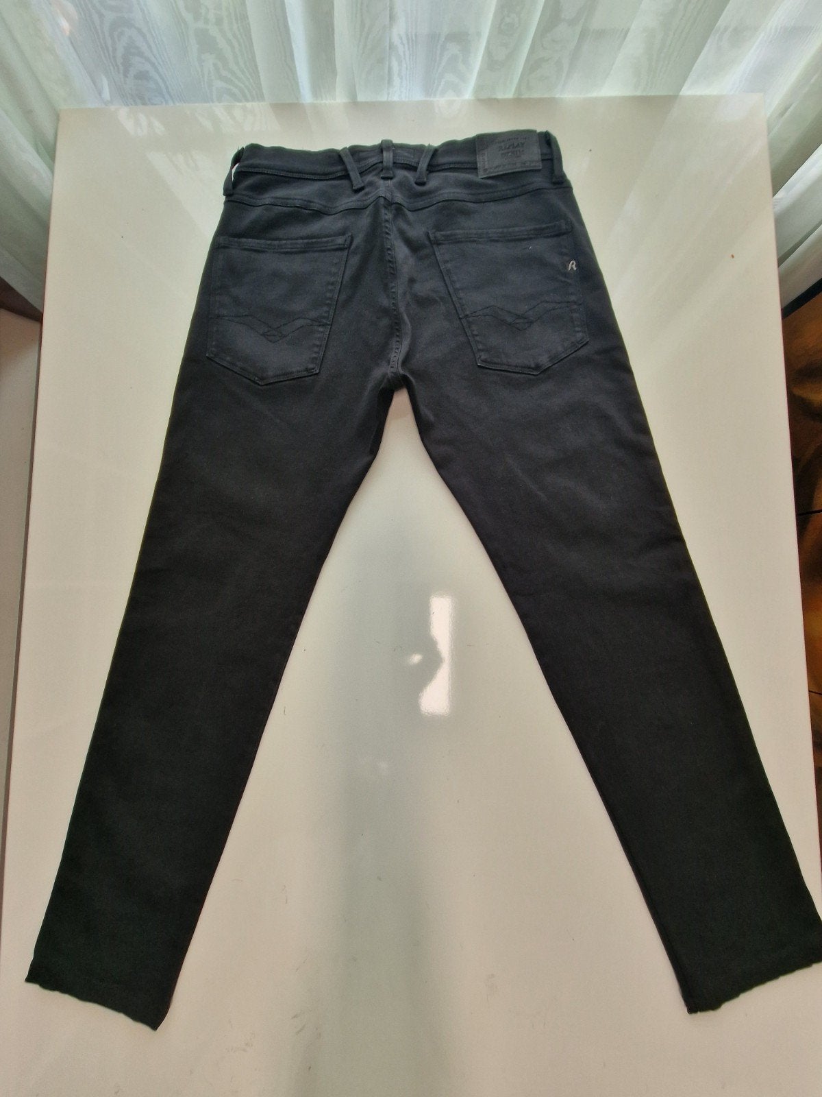 ZGAN ZWARTE REPLAY ANBASS SLIM SKINNY HYPERFLEX 31/30!, Ophalen of Verzenden, Zo goed als nieuw, Blauw, W32 (confectie 46) of kleiner