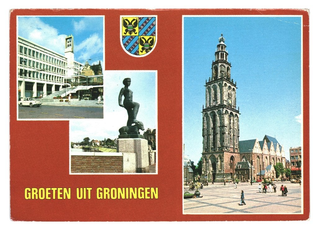42301 Groningen 1980 Gelopen met Postzegel, Verzamelen, Ansichtkaarten | Nederland, Gelopen, Groningen, 1980 tot heden, Ophalen of Verzenden