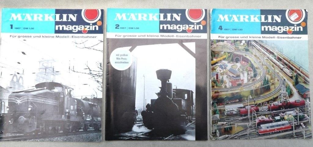 Märklin magazin1967. Deel 1 - 2 -4 . Duitse taal ., Wisselstroom, Gebruikt, Märklin, Boek, Tijdschrift of Catalogus