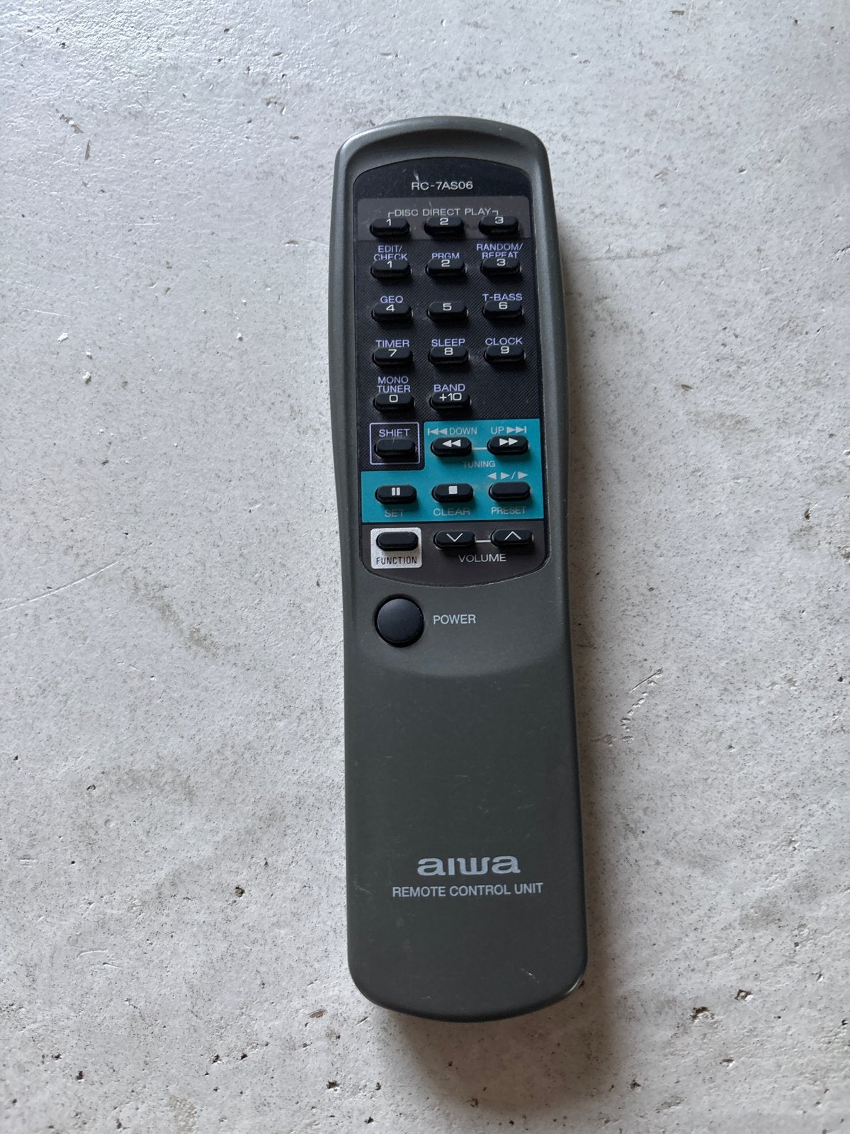 Aiwa RD-7AS06 Afstandsbediening, Ophalen of Verzenden, Gebruikt, Origineel, Mediaspeler