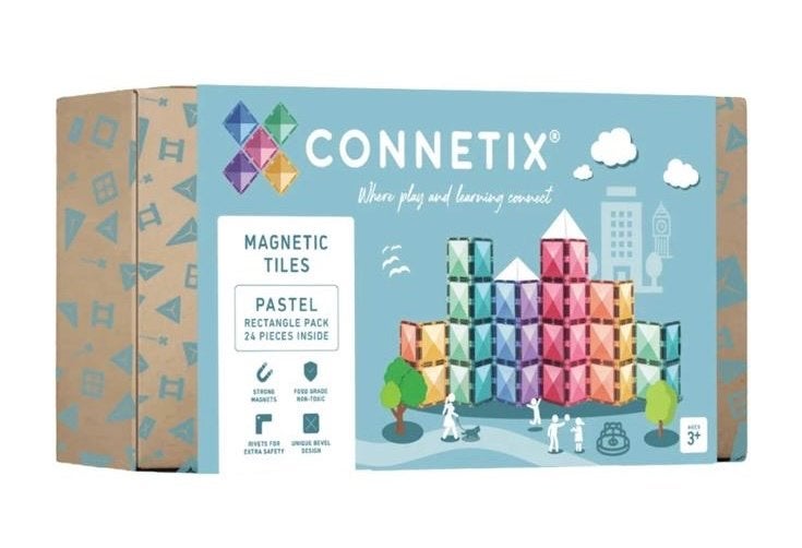 Connetix Magnetic Tiles Pastel Rechthoek Pakket 24 Stuks, Kinderen en Baby's, Ophalen of Verzenden, Nieuw, Overige merken