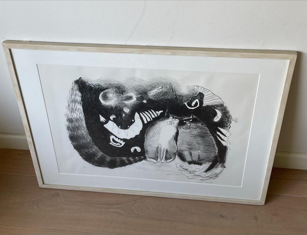 Zwart-wit litho 'Katten' van Maricha Tervoort (1/10), Ophalen