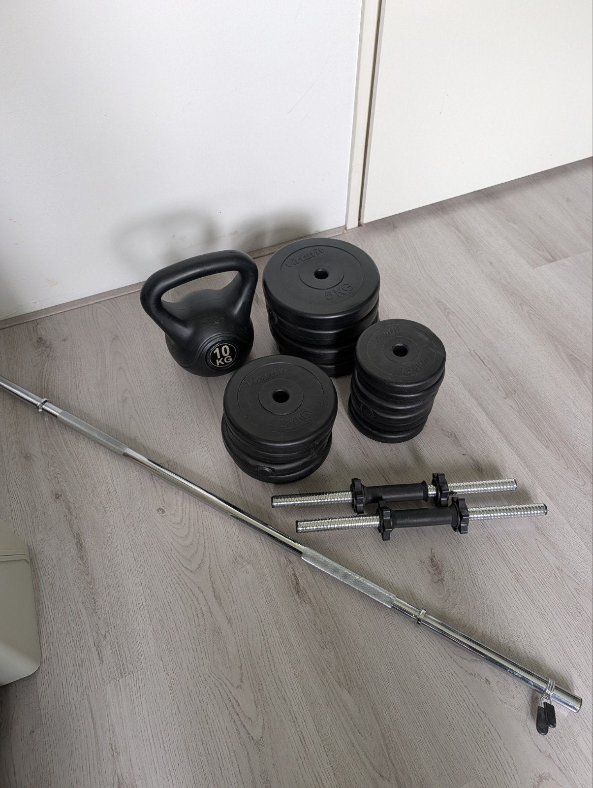 Virtufit Halterset en kettlebell, Ophalen, Zo goed als nieuw, Armen, Halterset