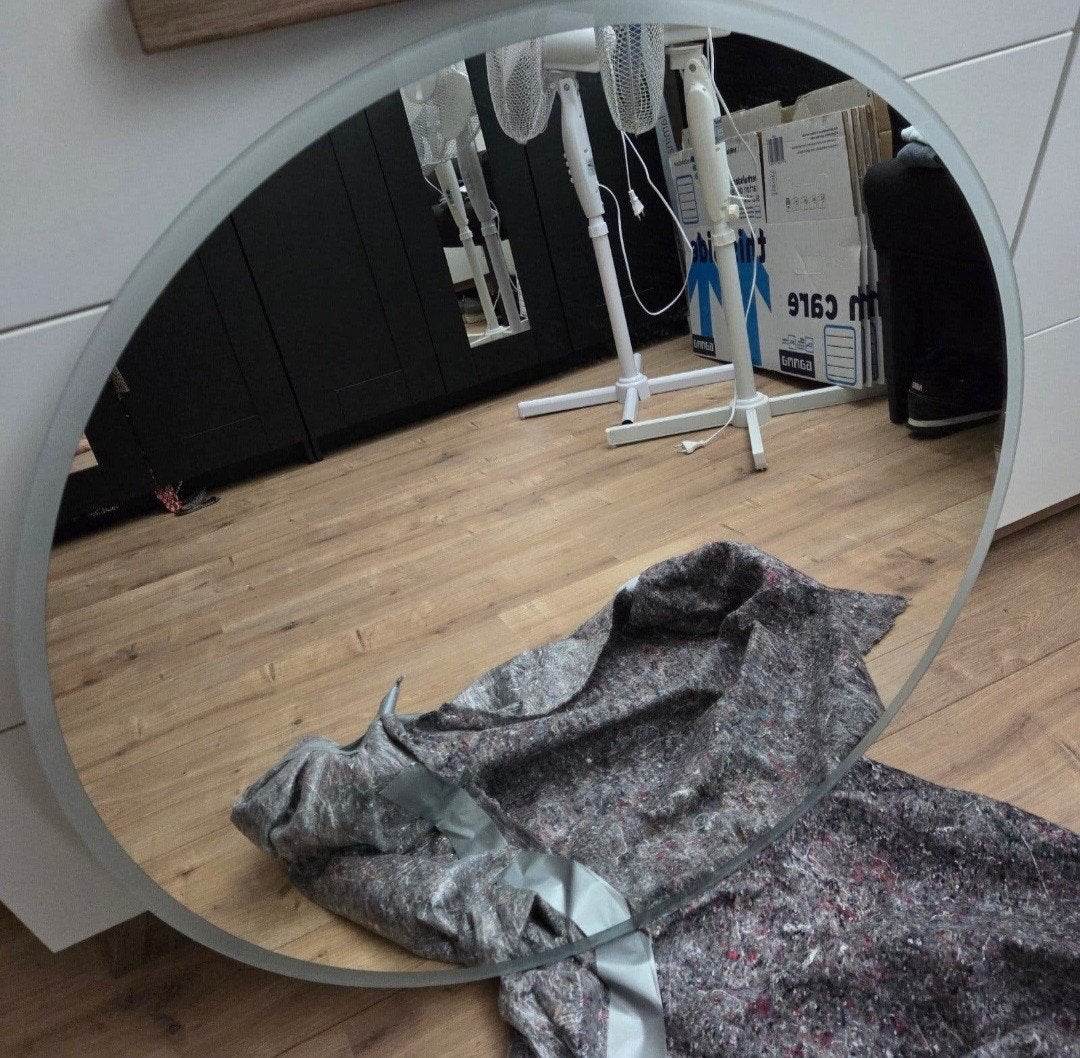 mooie badkamer spiegel, Ophalen, Rond, Zo goed als nieuw, 75 tot 100 cm