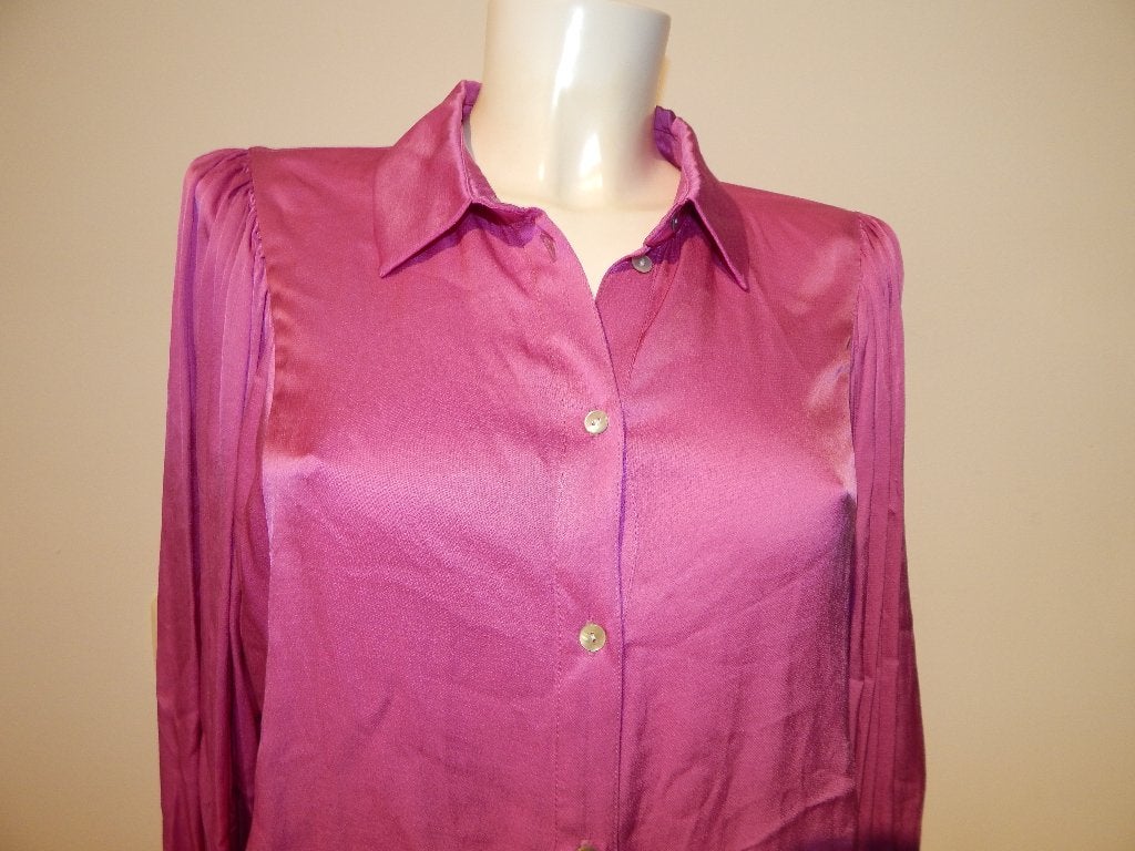POM Amsterdam satijn achtige blouse roze paars 40, Maat 38/40 (M), Verzenden, Roze, Gedragen
