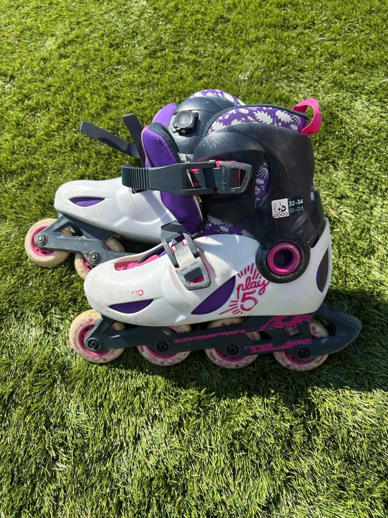 Verstelbare Oxelo Play 5 Inline Skates Maat 32-34, Overige merken, Kinderen, Ophalen of Verzenden, Inline skates 4 wielen