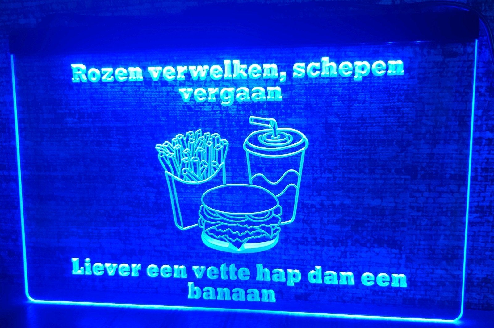 VETTE HAP 3D ledverlichting, lamp, lichtbak, Ophalen of Verzenden, Nieuw, Lichtbak of (neon) lamp